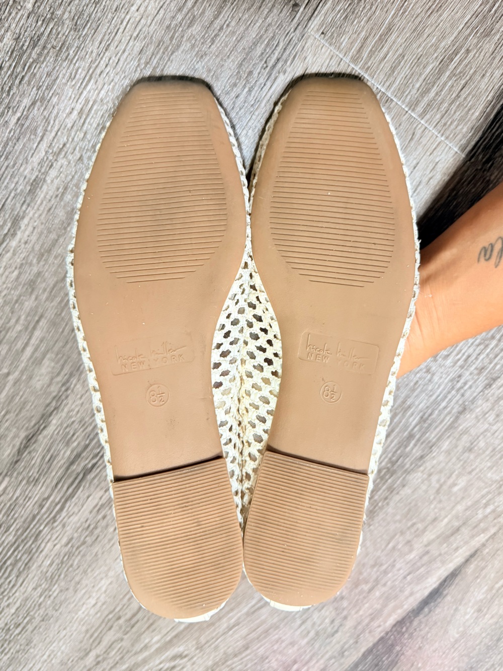 Nicole Miller Mesh Mary Jane Ballet Flats Bow Strap Slip On Square Toe US 8.5 - Picture 6 of 7